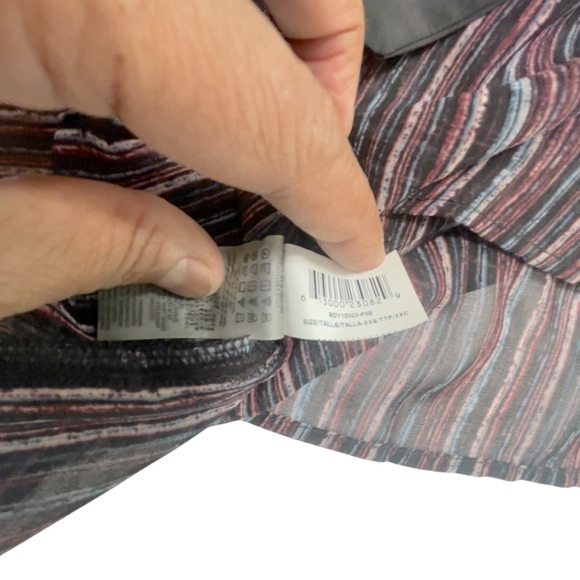 BCBGeneration Ruffle Front Pirate SHEER STRIPED BLOUSE BELL SLEEVES XXS - Picture 9 of 12